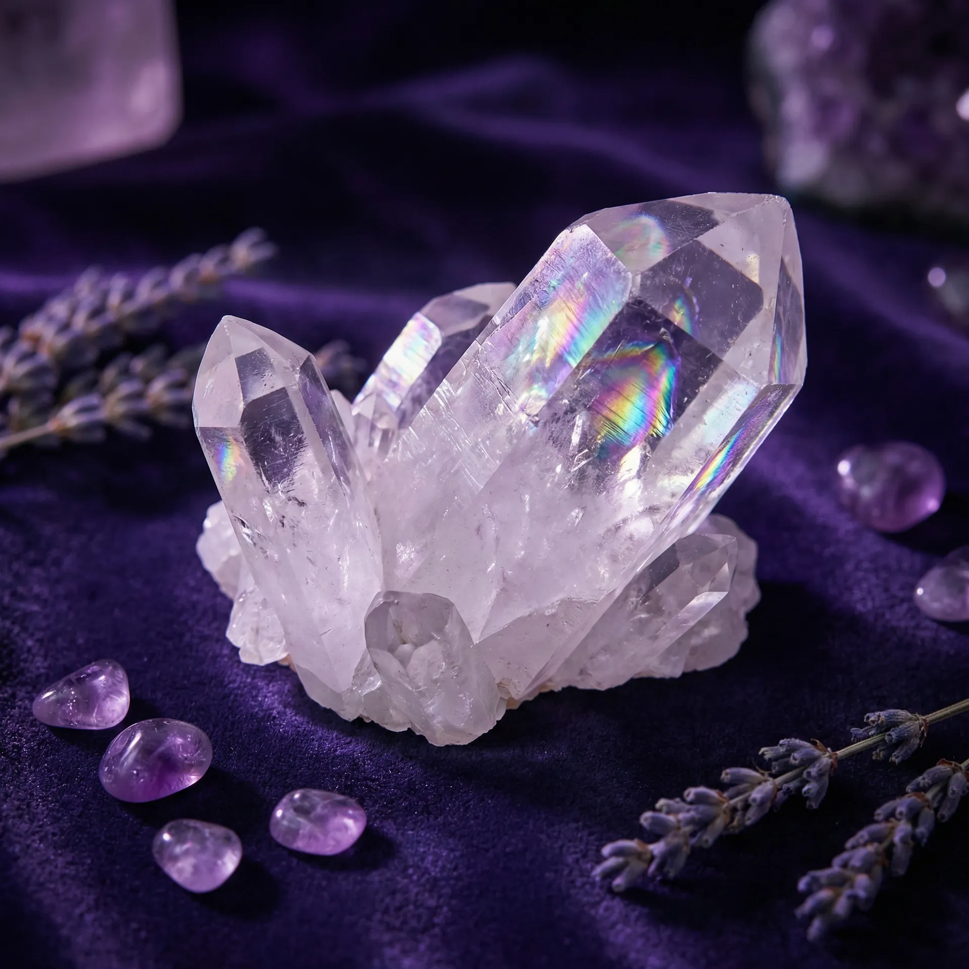 天然白水晶 - AI人脸替换忘忧草迪丽热巴 | 神秘学好物